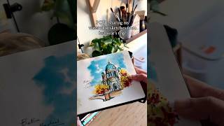 A quick sketchbook flip through sketchbook watercolorart urbansketching [upl. by Hairehcaz]