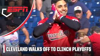 Cleveland Guardians get walkoff win to clinch playoff berth  ESPN MLB [upl. by Weisbart61]