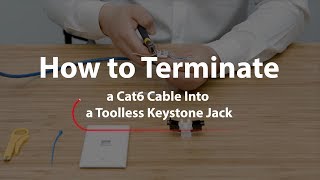 How to Terminate a Cat6 Cable Into a Toolless Keystone Jack  FS [upl. by Anod]