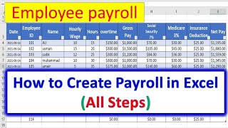 How to Create Payroll in Excel  salary sheet in excel payroll [upl. by Nnylyahs852]