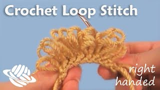 Crochet Loop Stitch righthanded version [upl. by Pettiford]