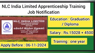 NLC India Limited Apprenticeship Training Job Notification 2024 [upl. by Nosiaj81]