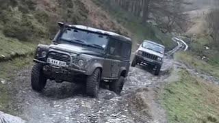 Green Laning  Jeep V Defender 110 TDCi V Defender 90 200 TDi [upl. by Eipper]