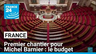 Premier chantier pour Michel Barnier après trois jours à Matignon  le budget • FRANCE 24 [upl. by Aynom]