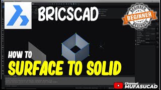 BricsCAD How To Surface To Solid [upl. by Biddle]