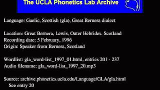 Gaelic Scottish audio glawordlist199720 [upl. by Asim56]