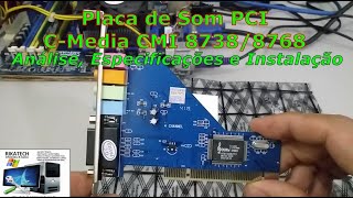 Placa de Som CMedia CMI87388768  Análise Especificações e Instalação [upl. by Day]