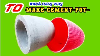 1401  how to make cement pot easily  cement creative work [upl. by Notaes105]