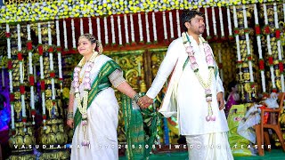 BEST WEDDING TEASER 2024  kARTHIK amp SARASWATHI  VASUDHAIKA PHOTOGRAPHY CONTACT 7702853051 [upl. by Aldis603]