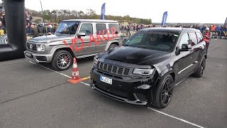 MercedesBenz G63 AMG vs Jeep Trackhawk Manhart GC800 [upl. by Ayerim]