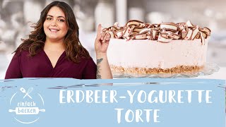 ErdbeerYogurette Torte – ganz easy und ohne Backen 🍓 I Einfach Backen [upl. by Norel]