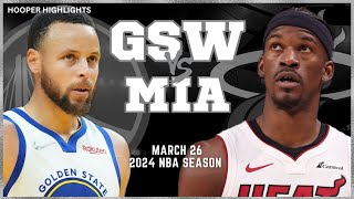 Golden State Warriors vs Miami Heat Full Game Highlights  Mar 26  2024 NBA Season [upl. by Electra999]