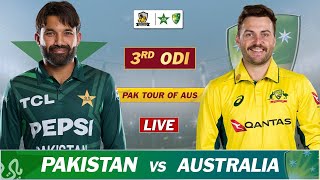 PAKISTAN vs AUSTRALIA 3rd ODI MATCH 2024  PAK vs AUS LIVE SCORES amp COMMENTARY  AUS BAT [upl. by Yeslah]