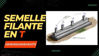 ⭐️comment dimensionner une semelle filante en T renversé sous plusieurs poteaux1 [upl. by Xonel]