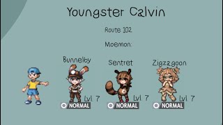 Moemon Star Emerald  Route 102 Youngster Calvin [upl. by Lejeune15]