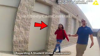 Police Bodycam Footage of School Suspension Gone Wrong [upl. by Nonnahsed]