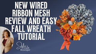 Easy Fall Wreath Tutorial  New Walmart Ribbon Mesh Review  How to Make a Fall Wreath [upl. by Bevis322]