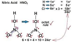 Chemistry  Chemical Bonding 19 of 35 Lewis Structures  Nitric Acid  HNO3 [upl. by Vander]