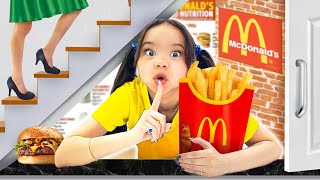 KID OPENS HER OWN SECRET MC DONALDS  I BUILD MY RESTAURANT AT HOME BY CRAFTY HACKS PLUS [upl. by Hastings789]