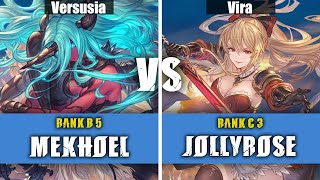 GBVSR Mekhoel Versusia Vs JollyRose Vira  Granblue Fantasy Versus Rising Versusia showcase [upl. by Whorton]