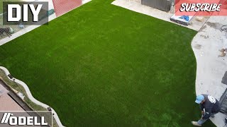 How to install Artificial turf Great for Pets and no Maintenance [upl. by Vallie]