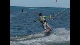 Kite Surfing  the perfect Jibe into toe side slow motion [upl. by Aicilat389]