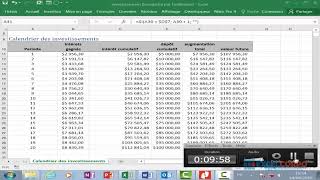 Tuto 107 établir un calendrier dinvestissement dans Excel avec fonction TAUXNOMINALTAUXEFFECTIF [upl. by Thessa]