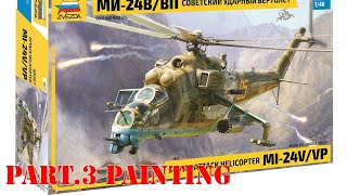 MI24VVP HIND 148 ZVEZDA Pt3Painting도색 scale model aircraft building [upl. by Atiuqcaj]