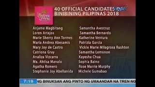 UB 40 official candidates ng Binibining Pilipinas 2018 ipinakilala na [upl. by Arorua]