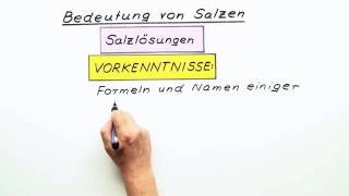 BEDEUTUNG VON SALZEN  Chemie  Anorganische Verbindungen – Eigenschaften und Reaktionen [upl. by Daren]