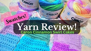 Caron Cinnamon Swirl Cake Review Crochet AND Knitted Test Swatches [upl. by Cott]