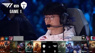 ⁠Top Esports vs T1 Game 1  World Championship 2024 Quarterfinals  TES vs T1 G1 [upl. by Wicks864]