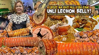 Legit na quotUNLI LECHON BELLYquot EAT ALL YOU CAN Chicharon Ginabot Pares at 30 ULAM na UNLI BUFFET [upl. by Asante966]