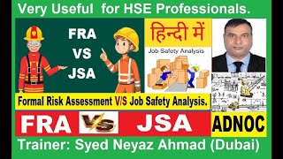 ADNOC Difference between FRA Formal Risk Assessment amp JSA Job Safety Analysis adnoc risk [upl. by Eirovi]