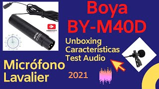 Micrófono Boya BYM40D  BOYA M40D Omnidirectional microphone  Lavalier M40D  BYM40D [upl. by Cilla]