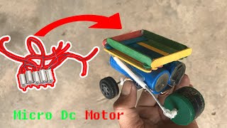 DIY project fun ideas mini toy car using micro motor  How to make mini toy car for your kid [upl. by Anevad]