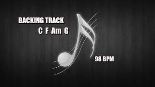 BACKING TRACK  C F Am G 98 BPM [upl. by Hester]