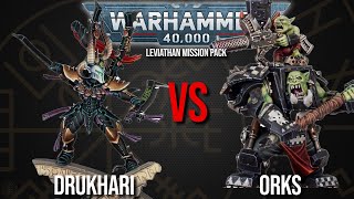 Orks Vs Drukhari  Warhammer 40k 10th Edition [upl. by Pelletier]