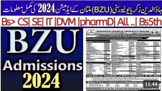 Bzu Multan Admission Fall 2024 BS 4 Year BS 5th Semester Fee Structure Hostel Dues All Details [upl. by Romona621]