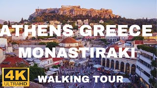 ATHENS MONASTIRAKI FLEA MARKET GREECE WALKING TOUR AHTENS STREET 4K [upl. by Ardenia]