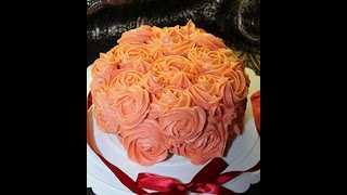 Rose swirl Cake Rose swirl using Buttercream frosting [upl. by Omer]