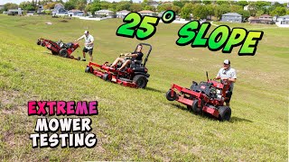 BEST Mower for STEEP hills Zero Turn vs Standon vs Walk Behind vs Push Mower [upl. by Maretz]