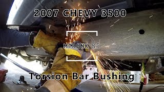 Torsion Bar Bushing Replacment 07 Chevy 3500 silverado Duramax [upl. by Nosidam]