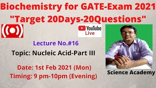 GATEBiochemistry Nucleic AcidPartIII Video No16 [upl. by Hulbert185]