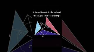 Universal formula for the radius of the tangent circle of any triangle animation maths manim [upl. by Sill]