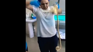 Removing a Tapeworm through the mouth 😱 [upl. by Randie]