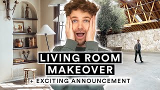 EXTREME LIVING ROOM MAKEOVER  Exciting Announcement ✨ Part 4 ✨ Furniture amp New Sconces [upl. by Enovahs]