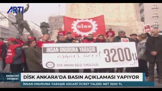 DİSKten İnsan onuruna yaraşır asgari ücret talebi Net 3200 TL [upl. by Norrek]