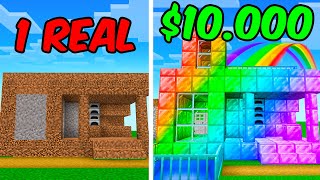 Casa Ferreiro de 1 REAL vs Casa Ferreiro 10000 Reais MINECRAFT VILA [upl. by Aneliram]