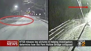 NTSB Bus camera gives information on sequence of Fern Hollow Bridge collapse [upl. by Eidnyl]